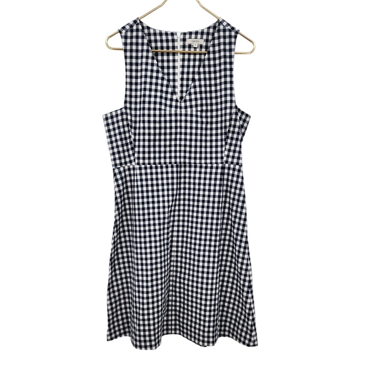 Tyler Boe Women's Gingham Print Sleeveless Knee Length Dress Size 12